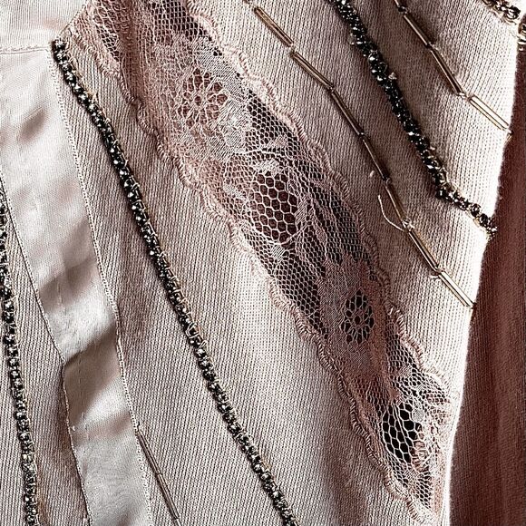 Anthropologie Embellished Pink Bow Beaded Sweatshirt NWT - Picture 13 of 16